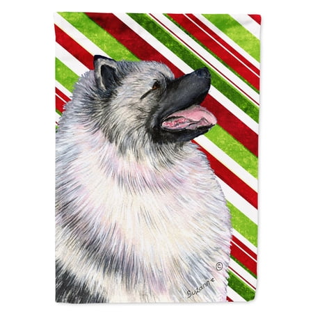 Carolines Treasures SS4557-FLAG-PARENT Keeshond Candy Cane Holiday Christmas Flag multicolor