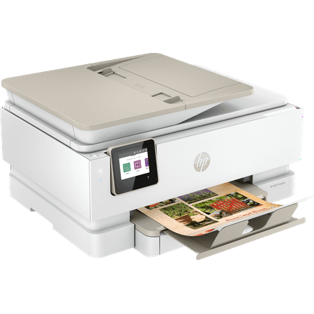 HP - ENVY Inspire 7955e Wireless All-In-One Inkjet Photo Printer with 3 months of Instant Ink included with HP+ - White & Sandstone