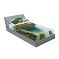 thumbnail image 2 of Ambesonne Landscape Fitted Sheet & Pillow Sham Set, Cliff in Philippines, Twinxl, Green Brown Blue, 2 of 2