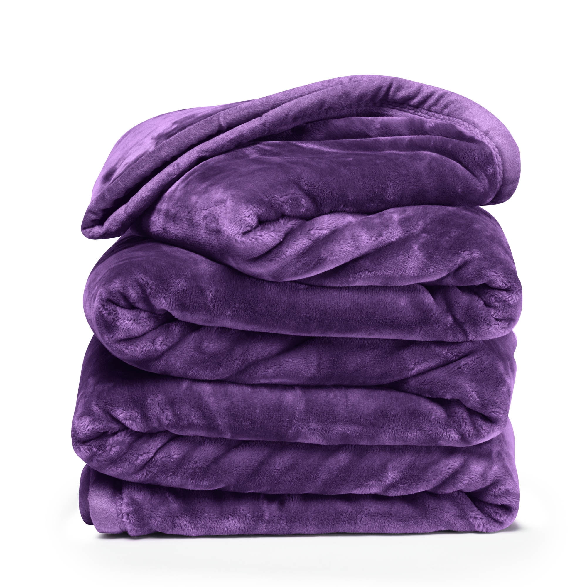 Clara Clark Ultra Plush Heavy Thick Raschel Imitation Mink Bed Blanket, 55 x 82, Eggplant