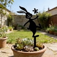 thumbnail image 4 of ddioayh Easter Garden Stakes Rust-Proof Iron Construction Waterproof Outdoor Decorations with Whimsical Rabbit Silhouettes Holding Flowers for Lawn Garden Bed Easy Installation, 4 of 6