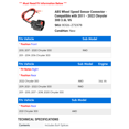 thumbnail image 2 of ABS Wheel Speed Sensor Connector - Compatible with 2011 - 2022 Chrysler 300 3.6L V6 2012 2013 2014 2015 2016 2017 2018 2019 2020 2021, 2 of 2