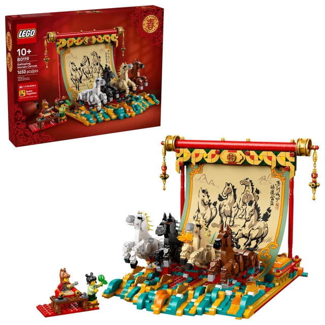 LEGO Spring Festival Galloping Horse Canvas Kids Building Toy - Year of The Horse Toy for Girls & Boys, Ages 10+ - Buildable Chinese New Year Decoration - Gift Idea for Birthdays & Families - 80119