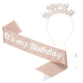 thumbnail image 1 of Es mi banda de cumpleaños con diadema para decoración de corona de fiesta en oro rosa, 1 of 6