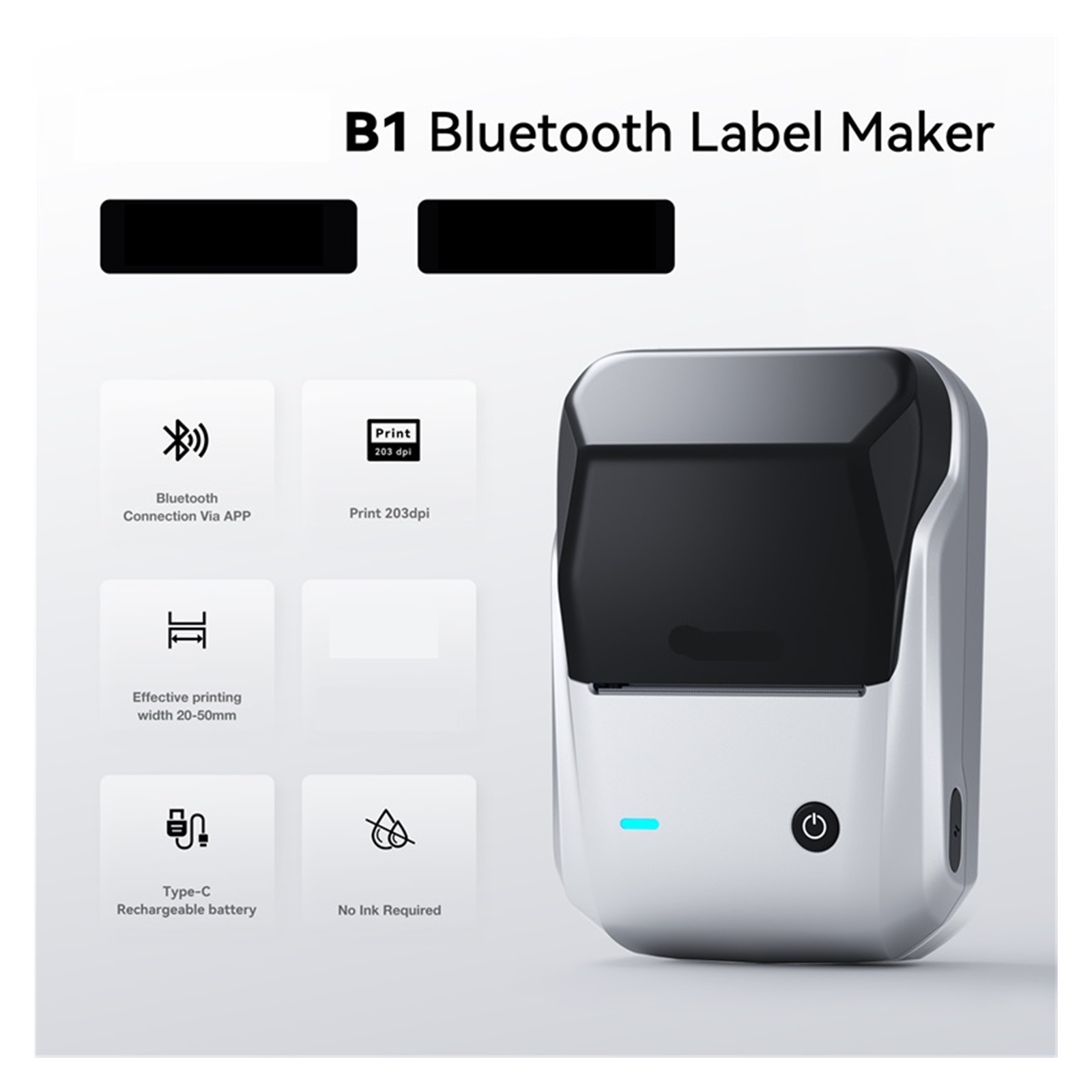 Portable Thermal Printer with Tapes Adhesive Label Printer Mini Bluetooth Sticker Maker Support
