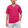thumbnail image 3 of HVOBTTY Summer Toddler Kid's Short Sleeve V-Neck T-Shirt Solid Color Mesh Sport Comfortable Casual Wear Top, 3 of 5