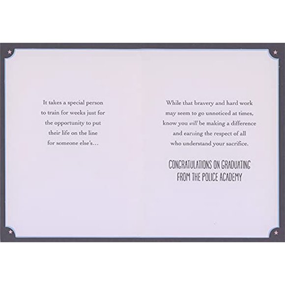 Designer Greetings Bravery - Force - Honneur - Communauté: Carte de Félicitations pour la Remise des Diplômes de l'Académie de Police
