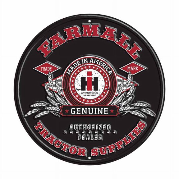 IH Farmall Tractor Supplies 12" Round Sign
