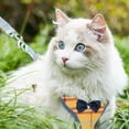 thumbnail image 5 of Feelers Pet Cat Dog Harness and Leash for Walking, Soft Adjustable Vest Harnesses, Grid, Yellow, 5 of 5