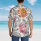 thumbnail image 4 of Balery Skull and Flowers Camisas hawaianas de manga corta para hombre, camisas playeras de corte holgado, camisas de vacaciones con botones,XX-Large, 4 of 7