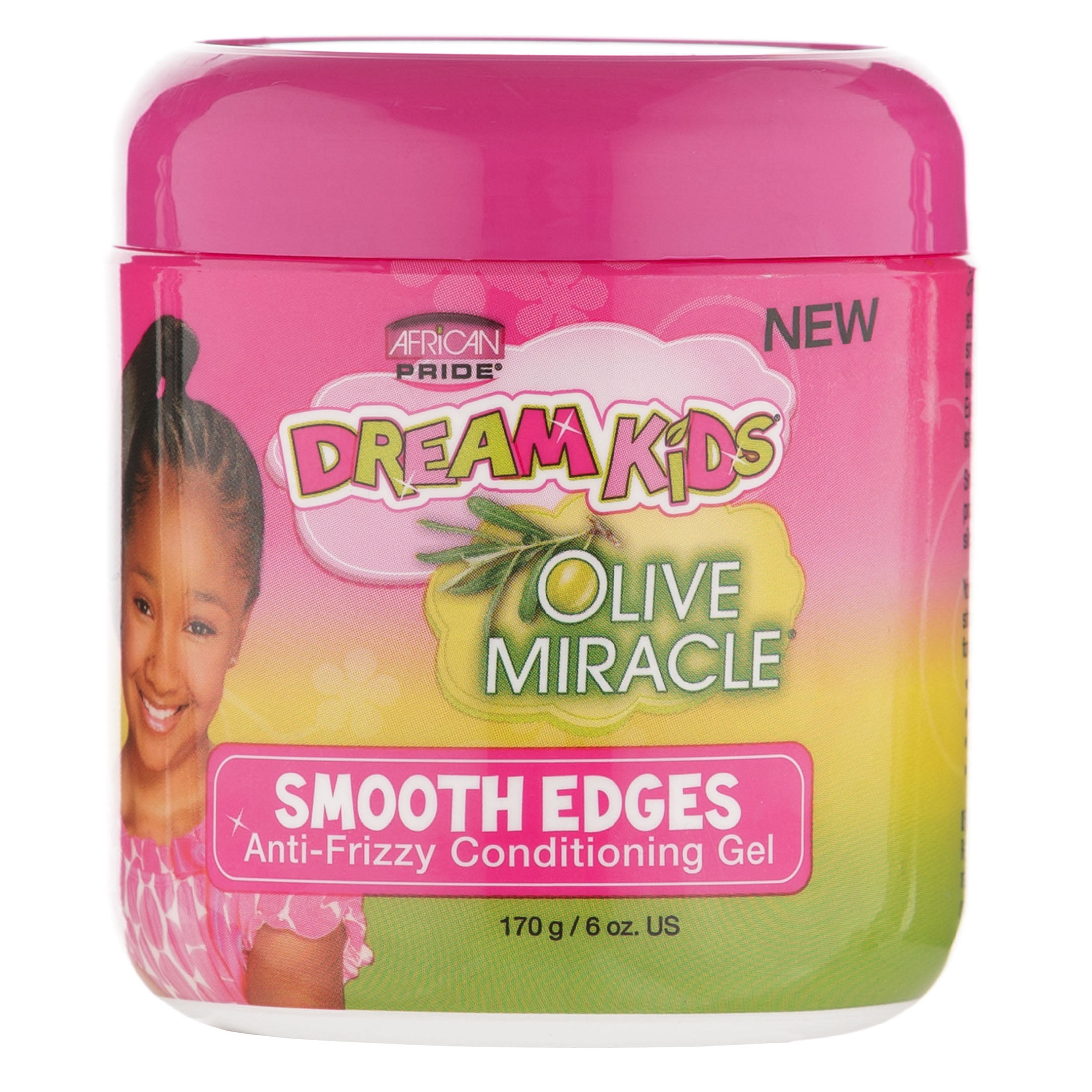 African Pride Olive Miracle Dream Kids Shine Enhancing Jar Hair Styling Gel,  6 oz 