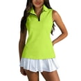 thumbnail image 3 of Hearthz Women's Sleeveless Golf Polo Shirts Quarter Zip Collared Womens Shirts Quick Dry Workout Tennis Women's Polo Shirt, 3 of 8