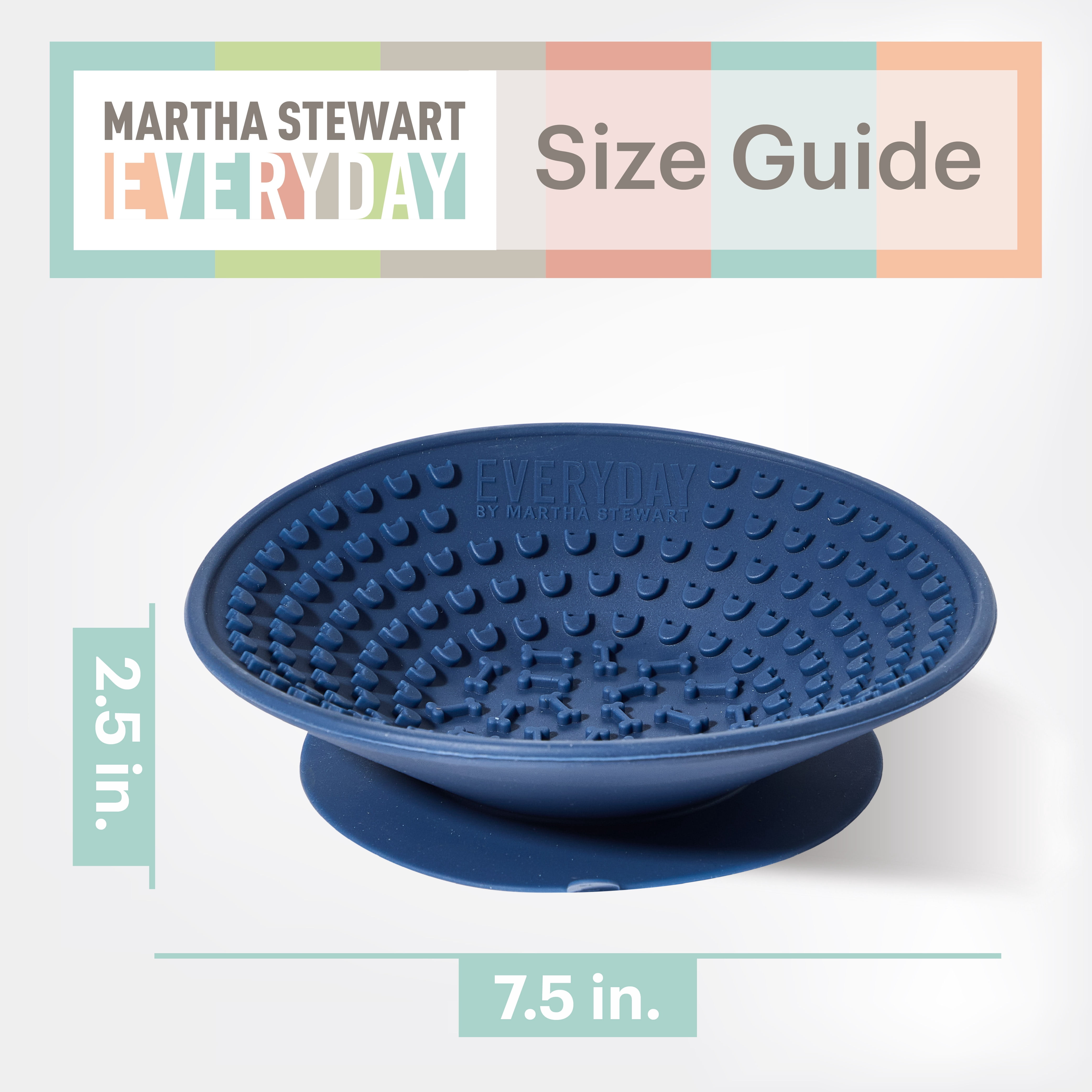 Occupy Lick Bowl for Cats in Navy with Suction Bottom and Slow Feeder