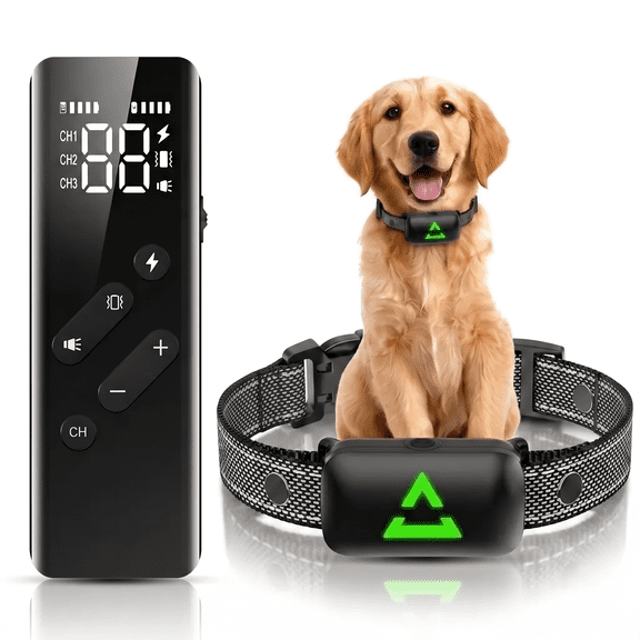 Dog Training Collar - Dog Shock Collar with Remote, Rechargeable IPX7 Waterproof E-Collar, Beep, Vibration & Static Shock Modes, Adjustable Collar Strap for Small Medium Large Dogs 8-120lbs