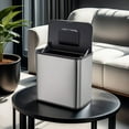 thumbnail image 4 of HELLONE Hanging Trash Can with Lid, 1.3Gallon/5L Stainless Steel Kitchen Compost Bin with Inner Bucket And Charcoal Filter for Bathroom Bedroom, 4 of 6