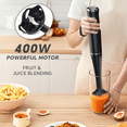 thumbnail image 2 of FTCBJJA 400W 2-Speed Handheld Electric Blender, Turbo Boost, Black Immersion Hand Blender Effortless Blending Smoothies, Shakes, Puree or Kid Food, 2 of 5