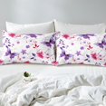 thumbnail image 4 of Erosebridal Purple Butterfly Sheets Floral Butterfly Decorations Queen Sheet Set Watercolor Painting Butterfly Sheets, Pink Purple Tie Dyed Butterfly Bed Set 4 Pieces, 4 of 6