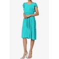 thumbnail image 3 of TheMoogan Women's Flutter Ruffle Cap Sleeve Tiered Jersey Babydoll A-Line Midi Day Dress, 3 of 6