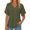 Army Green, variant on .Women's V Neck Flutter Short Sleeve Casual T-Shirt, Solid Color Loose Curved Hem Basic Blouse.Green.S