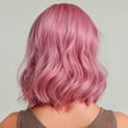 thumbnail image 3 of DOPI Women's Fantasy Pink Hair Wig With Curly Blowable Medium Length, 3 of 8