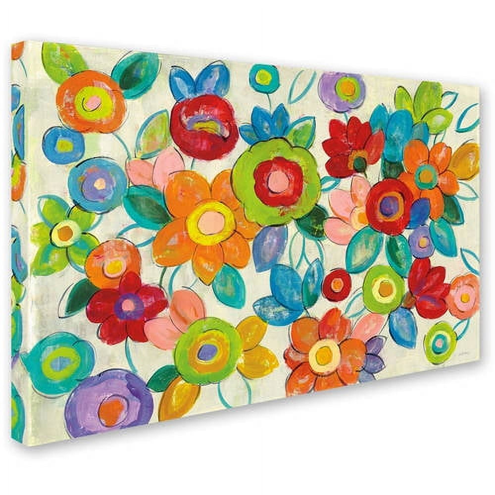Trademark Fine Art "Decorative Flowers Bright" Canvas Art by Silvia Vassileva