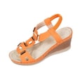 thumbnail image 2 of Xdegoge Summer Sandals for Women High Wedge Platform T-Strap Geometric Cutouts Metallic Detail Ankle Strap Open Toe Dressy Party Beach Walking Elegant Stylish Ladies Shoes, 2 of 9