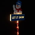 thumbnail image 5 of Northlight Lighted Snowman 'LET IT SNOW' Outdoor Christmas Lawn Stake Sign -28.5" - Clear Lights, 5 of 10