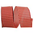 thumbnail image 1 of Reliant Ribbon 90366W-065-40J 20.5 in. 25 Yards Tea Dye Gingham 3 Wired Edge Ribbon, Red, 1 of 1