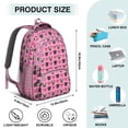 thumbnail image 5 of Pink Pug Puppies Backpack for School,Cute School Bag,Schoolbag with Adjustable Shoulder Straps & Padded Back,16.9 Inch, 5 of 5