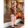 thumbnail image 4 of Cjfdfy Newborn Baby Girls Thanksgiving Outfits Turkey Or Homemade Rolls Embroidery Ribbed Romper And Flare Pants Headband Cute My First Thanksgiving Fall Holiday Clothes, 4 of 9