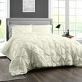 thumbnail image 2 of SGI Bedding 100% Egyptian Cotton 3PC Pinch Duvet Cover King Ivory, 2 of 7