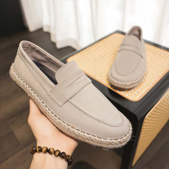 Men's Slip On Suede Espadrille Casual Loafers