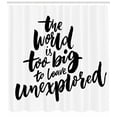 thumbnail image 3 of Ambesonne Adventure Shower Curtain, Explore the World, 69"Wx84"L, Black White, 3 of 3
