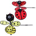 thumbnail image 3 of 2PCS Fabric Windmill Outdoor Decorated Bee Windmill Creative Kids Playthings (Red and Yellow), 3 of 7