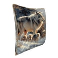 thumbnail image 2 of Xecao Wolf Family Winter Wonderland Print Soft Velvet Decorative Throw Pillow Covers, Square Cushion Cases for Bed, Sofa, Living Room, Car, and Indoor Outdoor Use-18"x18", 2 of 8