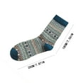 thumbnail image 3 of Penkiiy Warm Socks for Men Autumn And Winter Warm Small Diamond Retro Ethnic Style Men's Rabbit Wool Socks Green Socks, 3 of 3