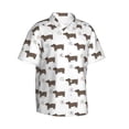 thumbnail image 2 of Balery Dachshund Dog Puppy Print Men's Hawaiian Shirts Short Sleeve Beach Shirt Relaxed Fit Vacation Button Down Shirts-Large, 2 of 9