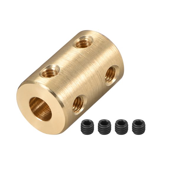 Unique Bargains Shaft Coupling 6mm to 6mm Bore L22xD14 Robot Motor Wheel Rigid Flexible Coupler Connector Gold Tone