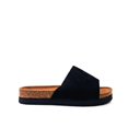 thumbnail image 1 of Sandals Generic de gamuza negra con tacón alto de 3 cm y plataforma de corcho, 1 of 1