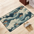 thumbnail image 4 of PUREYAH Front Door Mat Indoor Entrance, Non-Slip Washable Sea Water Funny Wave Decorative Rug Carpet for Bedroom Living Room Bathroom 72"x48", 4 of 8