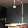 thumbnail image 4 of Kiven Plug in Pendant Light, Hanging Light with White Glass Lampshade, Modern Dimmable Ceiling Pendant Light for Bedroom Foyer Hallway Kitchen Island, Silvery Finish, 4 of 7