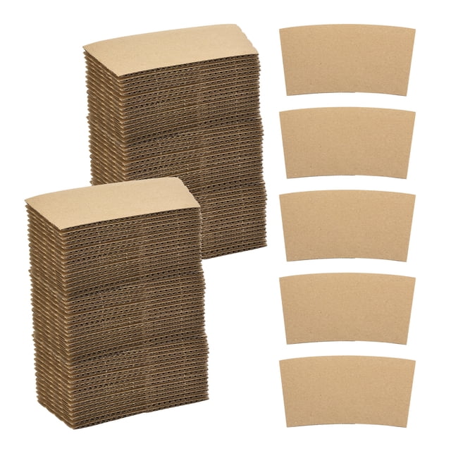 500pcs Fundas desechables para tazas de café, fundas de cartón para aislamiento de tazas de papel protección de manos marrón