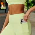 thumbnail image 4 of High Waist Seamless Leggings with Contoured Panels for Comfortable Stretch Fit - X Large, Lime Green, 4 of 6