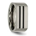 thumbnail image 5 of Chisel Titanium Brushed Black Enamel Stripes 10mm Band, 5 of 7