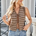 thumbnail image 6 of AherBiu Sweater Vests for Women Striped Bow-Tie Open Front Deep V Neck Sleeveless Knitted Summer Tank Tops, 6 of 8
