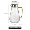 thumbnail image 2 of YasTant 70 Oz/2L Glass Pitcher, Glass Water Kettle with Precise Scale Line and Lid, Elegant Diamond Design Water Pitcher with Handle, Hot/Cold Water Jug, Juice, and Iced Tea Beverage Carafe, 2 of 7