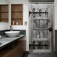 thumbnail image 5 of Rustic Barn Door Shower Curtain Vintage Farmhouse Wooden Plank Wood Board 36Wx72H Inch Retro Farm Western Cabin Garage Gate Grey Gray Fabric Decor Bathroom Polyester Waterproof 12 Pack Hooks, 5 of 6