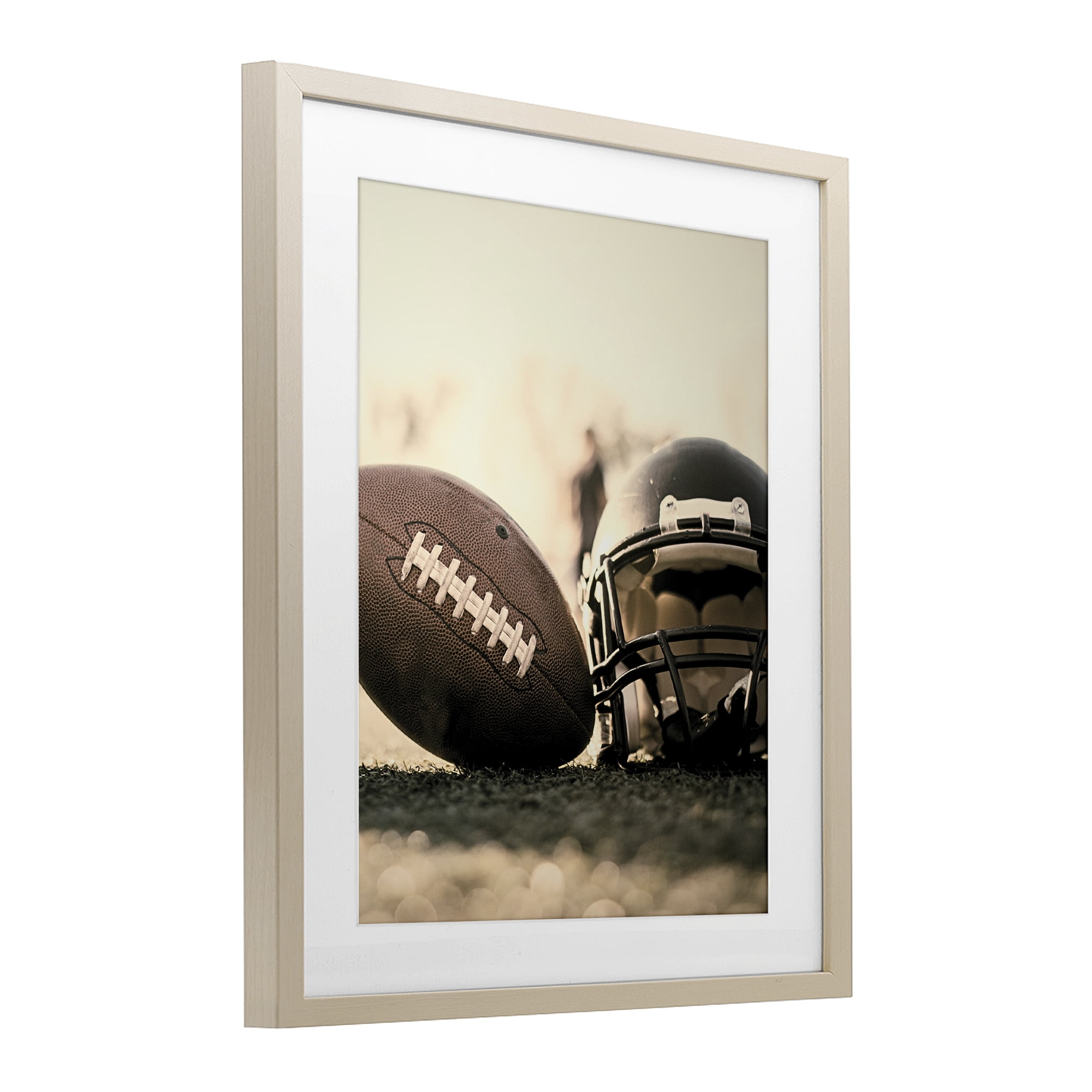 Stupell Industries Football Stand Alone Birch Framed Print Under Glass, design by Jesse Keith