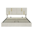 thumbnail image 4 of Noble House Queen Size Upholstered Platform Bed with Hydraulic Storage System,No Box Spring Needed,Beige, 4 of 5