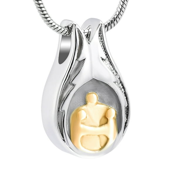 Family Teardrop Pendent for Ashes and Chain Cremation Jewelry for Ashes Urn Necklace for Ashes of Loved One